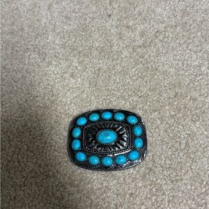 Turquoise and Silver Belt Buckle